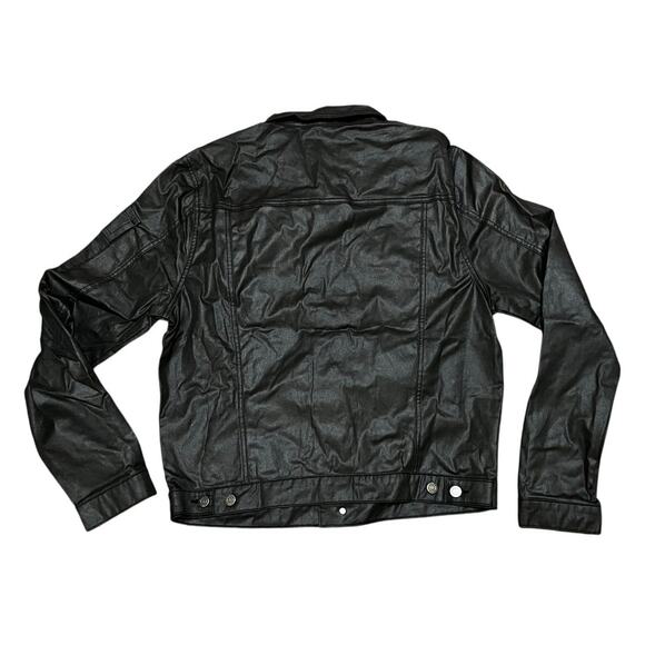 Si Tu Veux Men’s Black Shiny Jean’s Jacket Size Medium - Picture 4 of 4